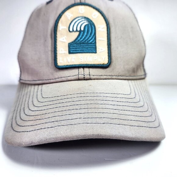 Patagonia Live Simply Hat Cap Mesh Back Snap Back Adjustable Grey W Patch Logo - Picture 4 of 10